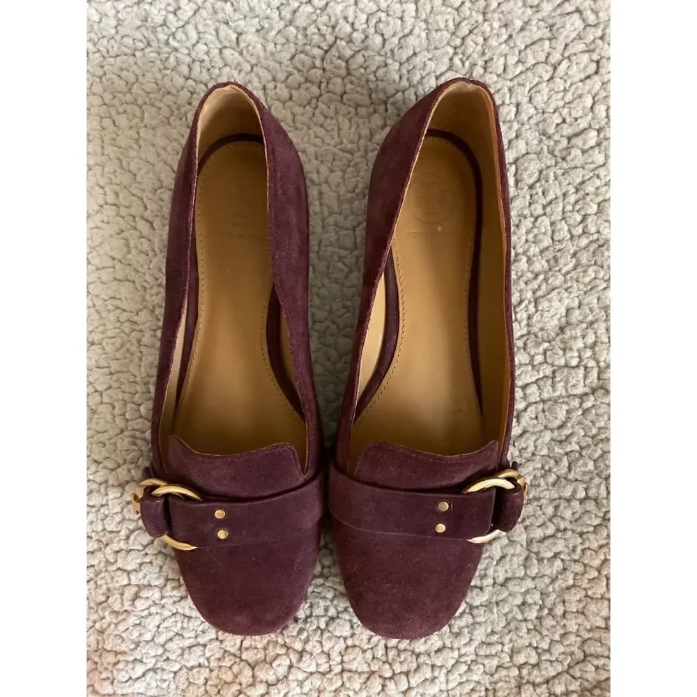 Tory Burch Marsden Suede Loafer Flats in Malbec size 7.5 NWOB
